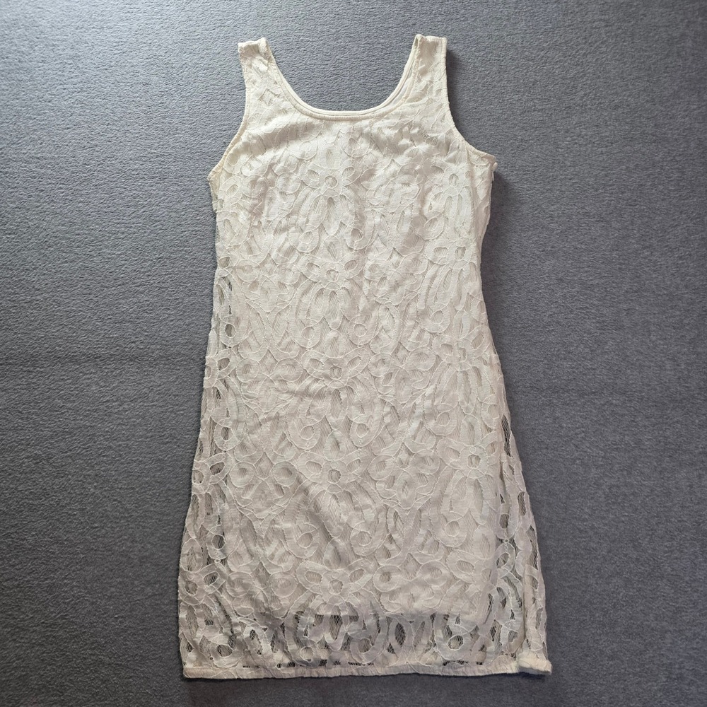 LOFT Lace Sheath Dress Sleeveless 6 Ivory Floral Cocktail Wedding Party Fitted